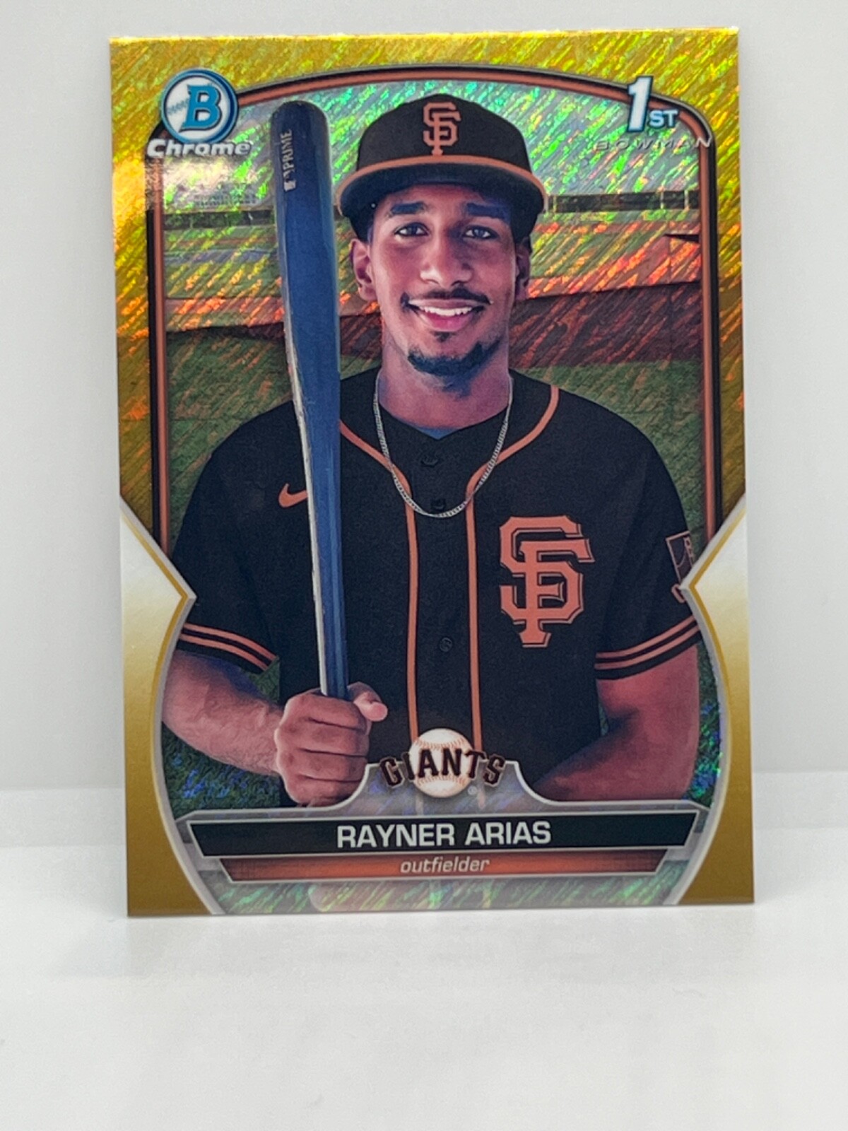 2023 BOWMAN CHROME RAYNER ARIAS 1ST PROSPECT GOLD Shimmer /50 #BCP-222
