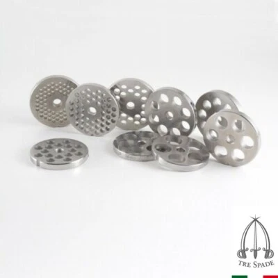 Piastra acciaio inox TC 22 Tre Spade tritacarne 3 4 6 8 10 12 14 16 18 20 Rotex