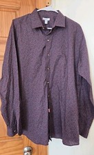 Bar III Slim Fit Stretch Men's Tossed Floral Long Sleeve Button Up Shirt Size XL