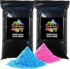 Color Blaze - Polvo Blackout Color 1 lb Rosa y 1 lb Azul - Revelación del género del bebé