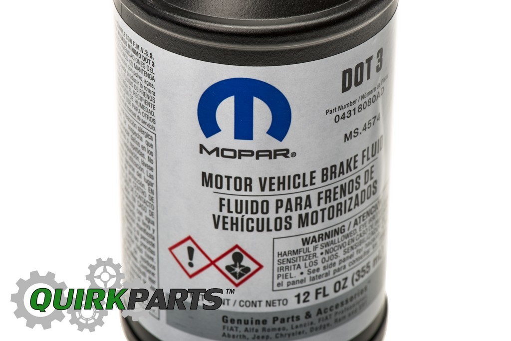 TWO 12OZ CHRYSLER JEEP DODGE RAM BRAKE FLUID DOT 3 (2BOTTLES) MOPAR