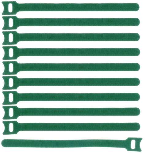 50 Klett-Kabelbinder 200 x 25 mm grün wiederverwendbar Klettband Kabelklettband - Picture 7 of 7
