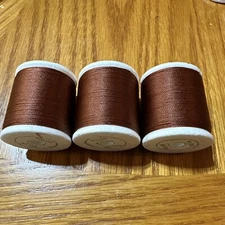 3 Spools Gudebrod Rod Building Thread 521 B 541 Chestnut Brown 100yd/Spool Sz E