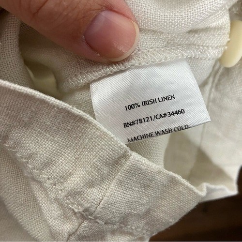 Eileen Fisher 100 % irisches Leinen Hose cremeweiß Damengröße Medium Strand Freizeit - Bild 5 von 12