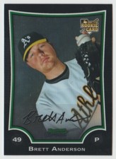 2009 Bowman Chrome #219 Brett Anderson RC - Oakland Athletics