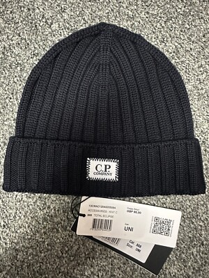 CP Company Logo Patch Ribbed Wool Size Col 888 Navy Blue New  UK
