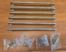 Set of Six Top Knobs Cabinet Reeded Pulls 9 Inch Center Polished Chrome TK325PC