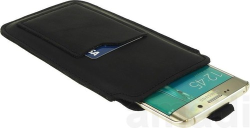 Slim Avec Languette Étui la Carte Poche Cuir Véritable Manche Pour Téléphones - Photo 8 sur 12