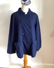 Toast Japanese Indigo Jacket 18 Chest 48” Rounded Collar Pockets Length 30”