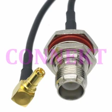 TS9 male 90° gold to RP-TNC female nut crimp RG174 cable jumper pigtail 15cm