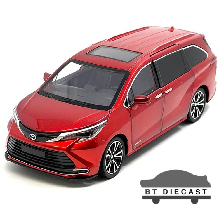 MIJO TOYOTA SIENNA MINI VAN 1/24 DIECAST MODEL CAR METALLIC RED H08111 MRD