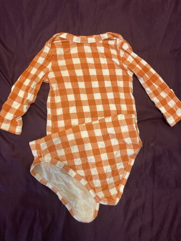 Angel Dear Bamboo Plaid Sleep Gown Tie Size 0-3 Months Baby