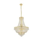 Crystal Chandelier Gold Modern Ceiling 12 Light Pendant Lighting Fixture 24"
