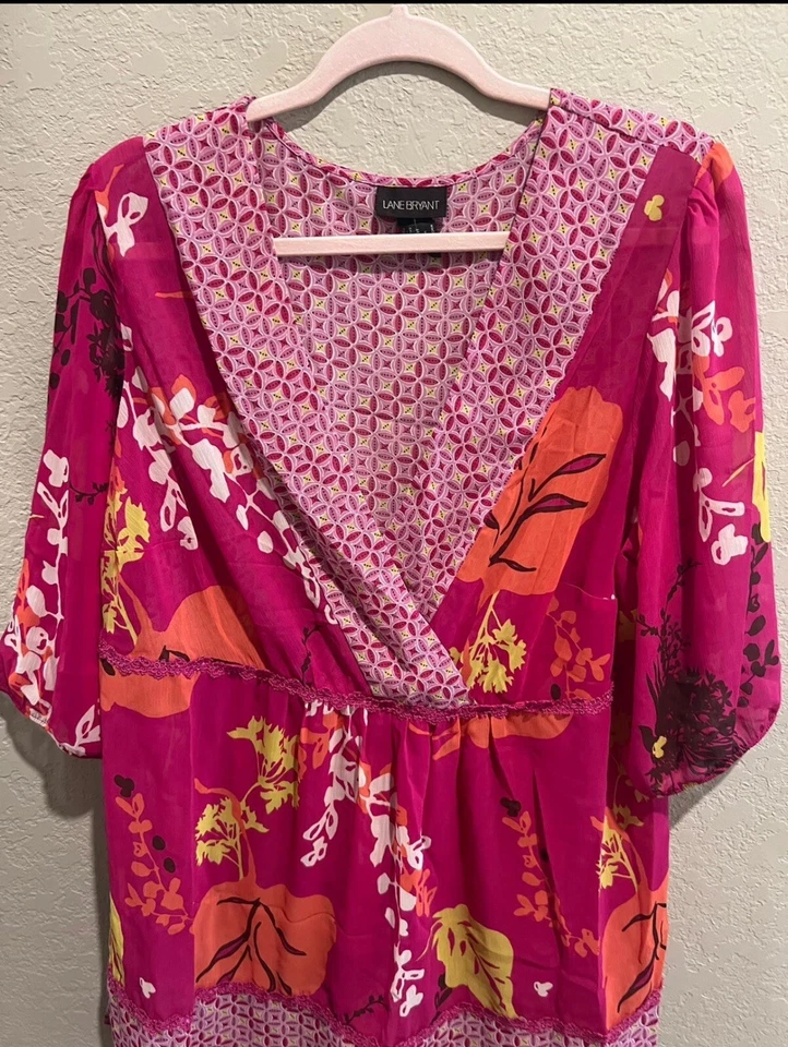 Blusa de encubrimiento de trajes de baño florales Lane Bryant para mujer 18-20 Foto 3 de 4