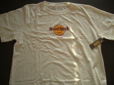 HRC Hard Rock Cafe Athen Athens Athena White Tee Classic Logo Girls Youth L NWT