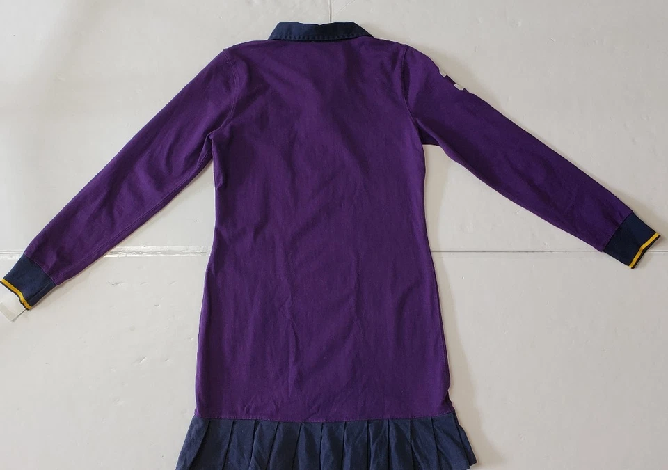 NWT POLO RALPH LAUREN GIRLS POLO ASHLIN RUGBY  DRESS PURPLE #90 - Image 2 of 4