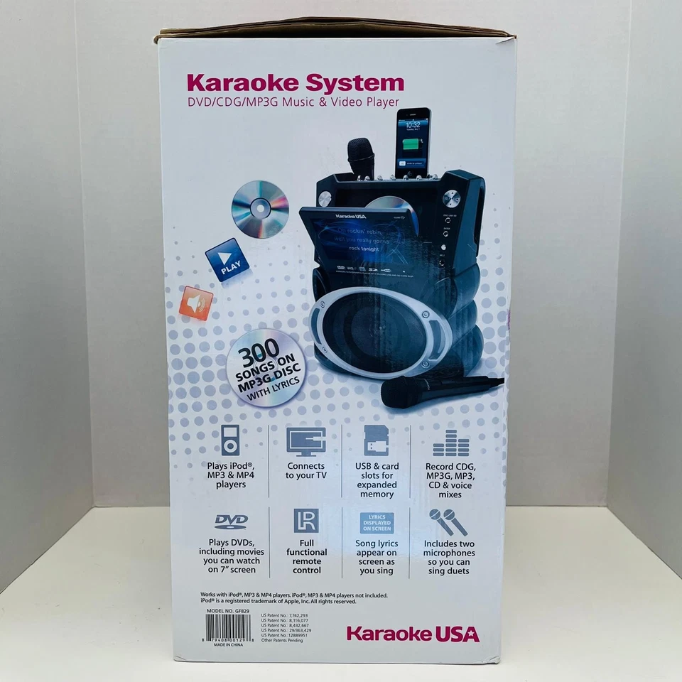 Karaoke USA Machine with 7'' Lyrics Color Display + 2 Microphones + Remote + 5CD - Image 2 of 4