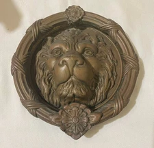 Heavy Brass Lion Head Door Knocker 8 Inch
