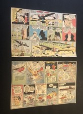 1940’s Smilin Jack VTG X2 Newspaper Comic Strips 0C25 889