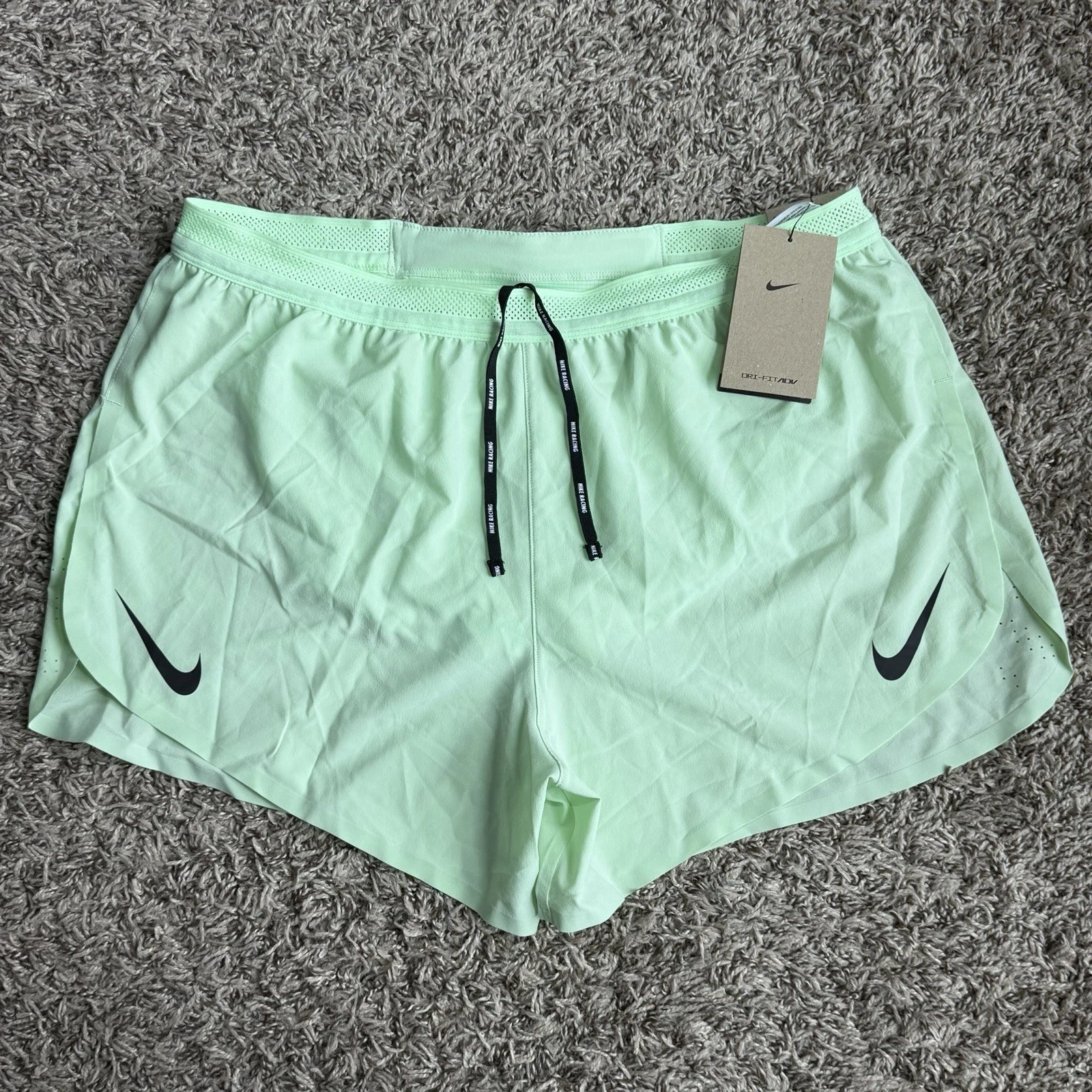 Nike ADV AeroSwift Running Shorts Mens Size Large Green Dri-FIT FN3352-376 NEW