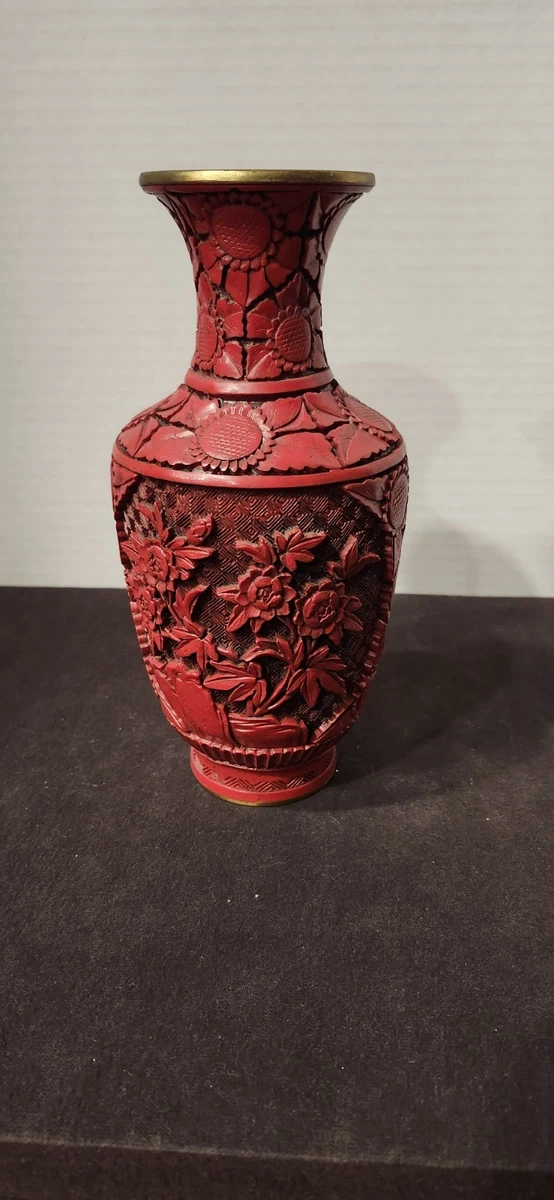 红色黄铜主中国古董花瓶| eBay