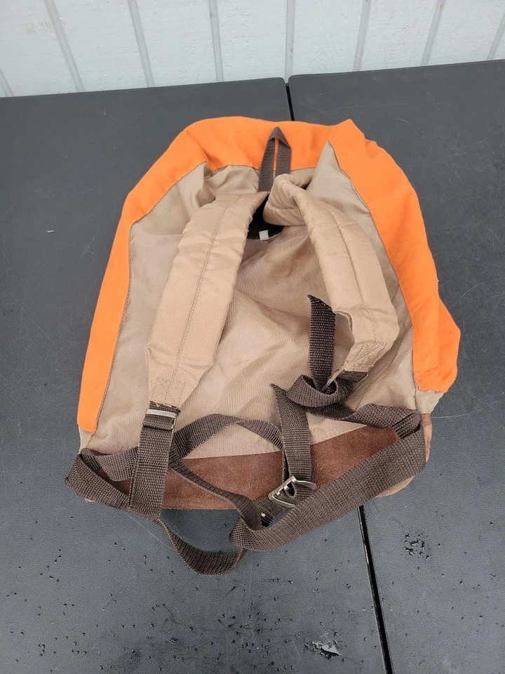 复古 Stansport Alpine No. 364 背包麂皮绒底部橙色棕褐色背包远足 — 第 3/4 张图片