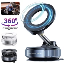 360° Adjustable Magnetic Vacuum Suction Cup Car Phone Holder Mount for MagSafe