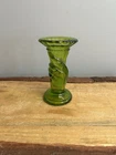 VTG, Fenton, Green Art Glass Torch,Bud Posey 4" Hand Vase
