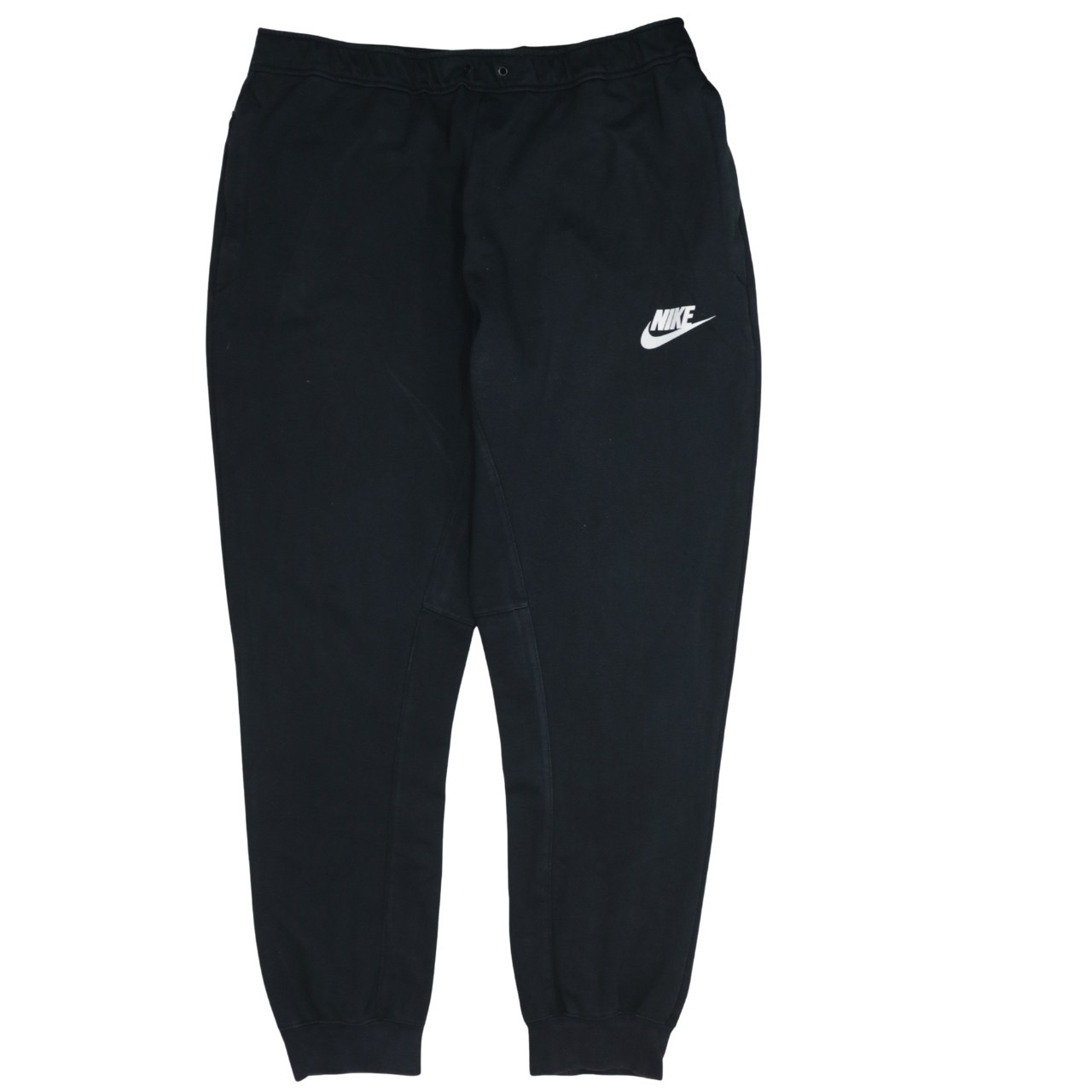 Nike Mens Joggers Black Fleece Sweatpants Elastic Waist Cuffed Logo Swoosh L