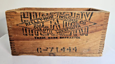 Vintage Kelley-How-Thomson Co. Axe Hatchet Dovetail Wooden Box USA 12x6x6 RARE