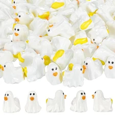 WinnerWhy 50 Pcs Halloween Mini Resin Ducks Tiny Duck Figurines Bulk Miniatur...