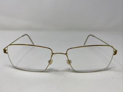 Lindberg Denmark TIM COL.P60 55-17-145 Yellow Gold Metal Eyeglasses Frame  N39