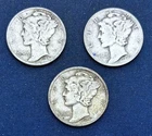 1942-P, 1942-D and 1942-S   Mercury Silver Dimes     Combined shipping available