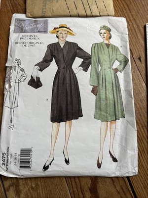 2475 Vogue Vintage Design Original 1945 Design  Womens Coat UNCUT 14-16-18