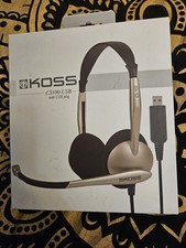 KOSS CS100 USB Headset NEW   Noise Canceling Mic, 8ft Cable, PC/Mac Coms