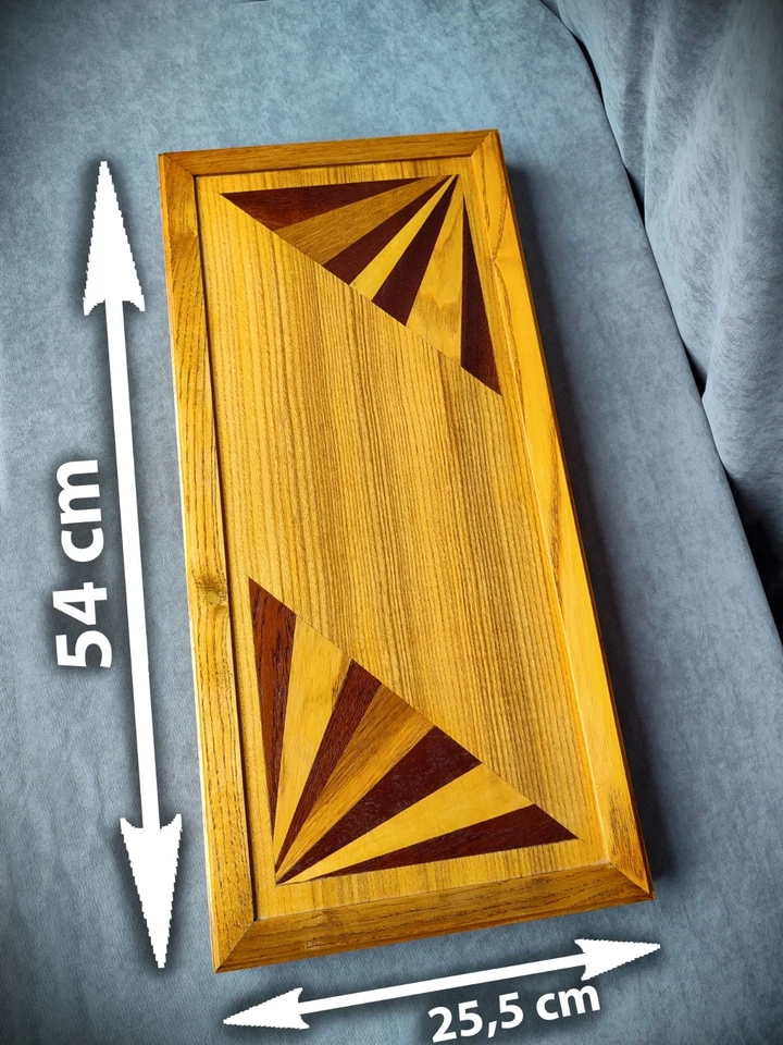 ✡ Oak Wooden Backgammon USSR Handcrafted After Restoration, In Perfect Condition - Image 2 of 4