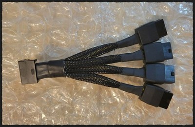 12+4Pin to 4x8Pin PCI-E 5.0 Power Supply Adapter Cable Sleeved Black (16AWG)