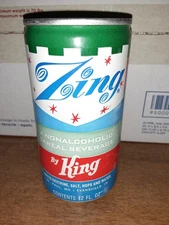 Zing By King Cereal Beverage 12oz Alum B/O Pull Top Beer Can G.Heileman Brewing 