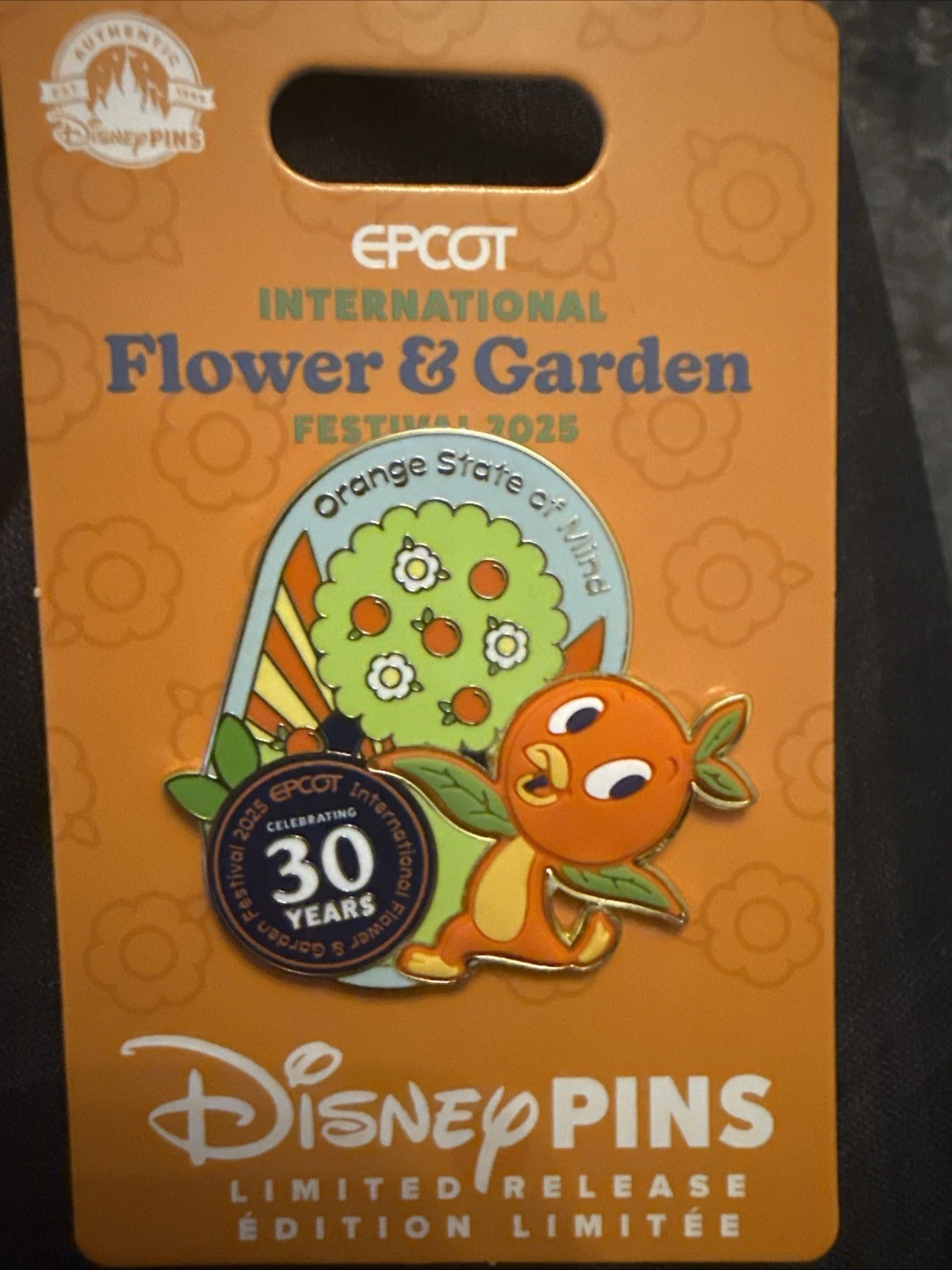 Disney Parks 2025 Epcot Flower & Garden Festival Orange Bird State Of Mind Pin