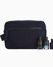 Dior Sauvage eau de parfum, eau de toilette, elixir travel sizes dopp bag