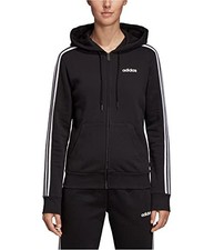 Adidas Women's Essentials 3-stripes Full-zip Sweatshirt Black DP2412