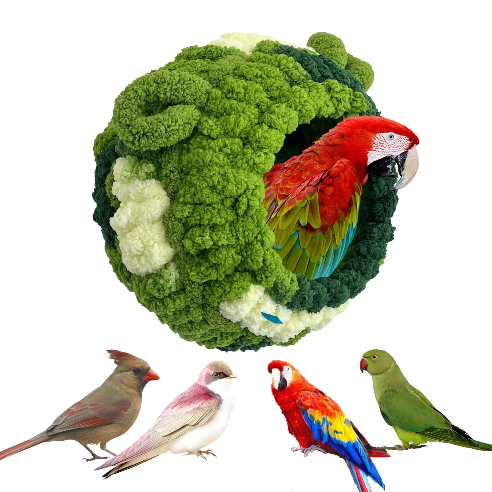 Bird Nest Warm Snuggle Hut Bird Bed Fluffy Bird Sleeping Bed Parrot Nest Hamm...