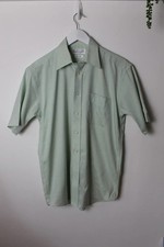 St Michael Men's Vintage Short Sleeve Mint Green Shirt Size S
