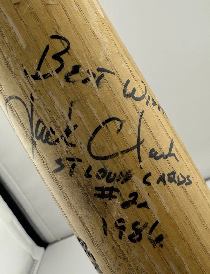 Бита с автографом Джека Кларка «Лучшие пожелания карты Сент-Луиса No22 1986» - Изображение 3 из 4