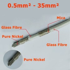 0.5mm - 35mm Glass Fibre Cable Wire Heat Resistant High Temperature 800