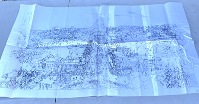 Rare Disney Disneyland Theme Park Map Rough Sketch Drawing Production Copy