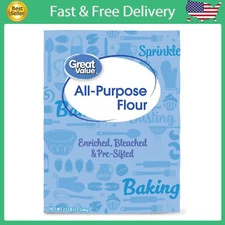 Great Value All Purpose Enriched Flour,25LB Bag,Bleached,enriched and pre-sifted