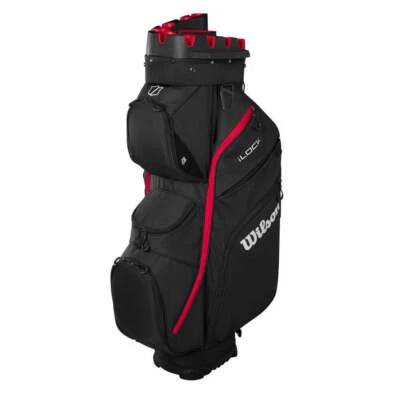 Wilson Golf I-Lock 4 Organizer Cart Bag 2025 - Schwarz / Rot / Weiß