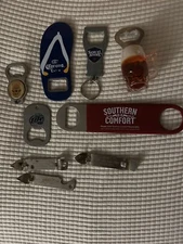 Beer Bottle Opener Lot OF 9 SAMUAL ADAMS SOUTHERN COMFORT CORONA MILLER NEW CAST