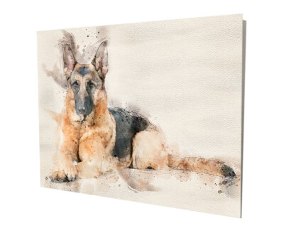 Lámina De Aluminio Perro Pastor Alemán Policía K9: Arte Rústico Para Oficina O Garaje 16x20